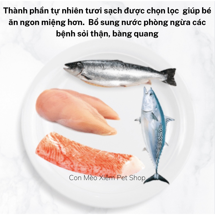 Pate cho mèo Ciao Fillet gà cá 40g, thức ăn tăng cân mập mèo lớn con nhỏ Con Mèo Xiêm