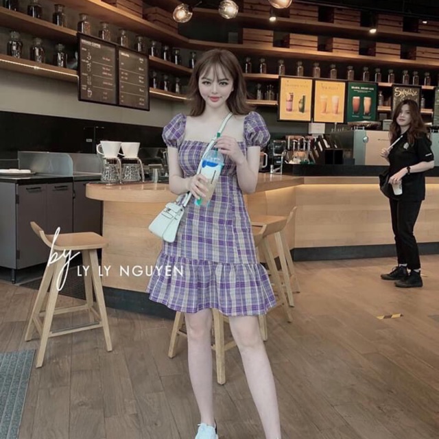 Váy đuôi cá kẻ caro chất đẹp