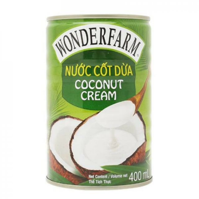 Nước Cốt Dừa ♥️CHÍNH HÃNG♥️ Wonderfarm Việt Nam 400ml, nấu chè, làm bánh, nấu xôi