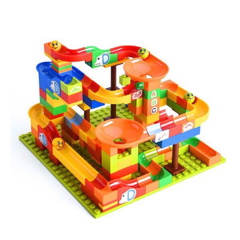 Bộ đồ chơi lắp ráp máng trượt thả bi sáng tạo 206 chi tiết, đồ chơi thông minh cho bé