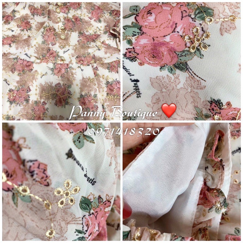 [Order có ảnh thật](Sẵn sizeS)Đầm váy voan hoa thêu ánh kim 🌟, style ulzzang Hàn Quốc 🌻 Panny Boutique 🌻