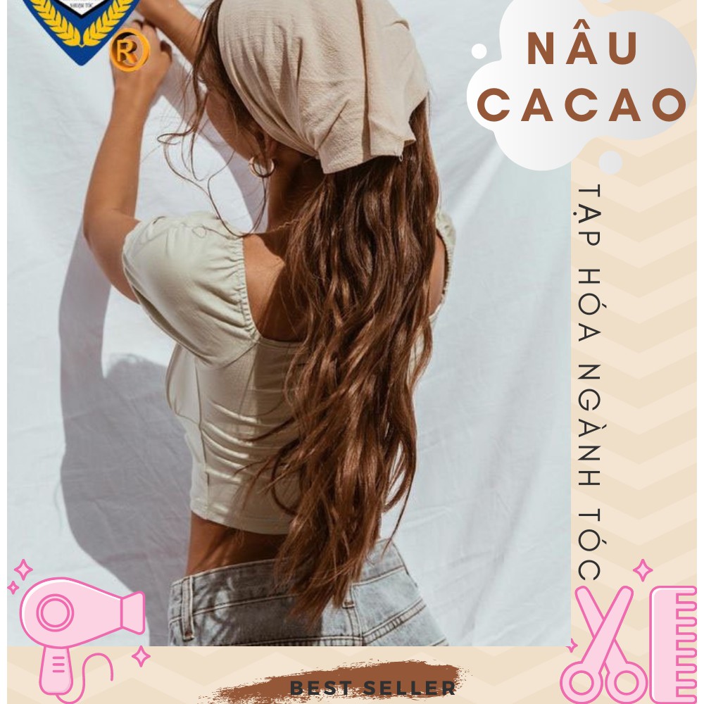 Kem Nhuộm tóc màu Nâu Cacao + kèm trợ nhuộm