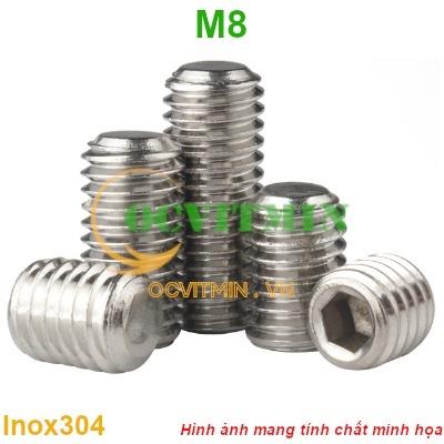 M8VT# - Vít Trí Đầu Bằng M8 Lục Giác Chìm Inox 304 Hút Nam Châm
