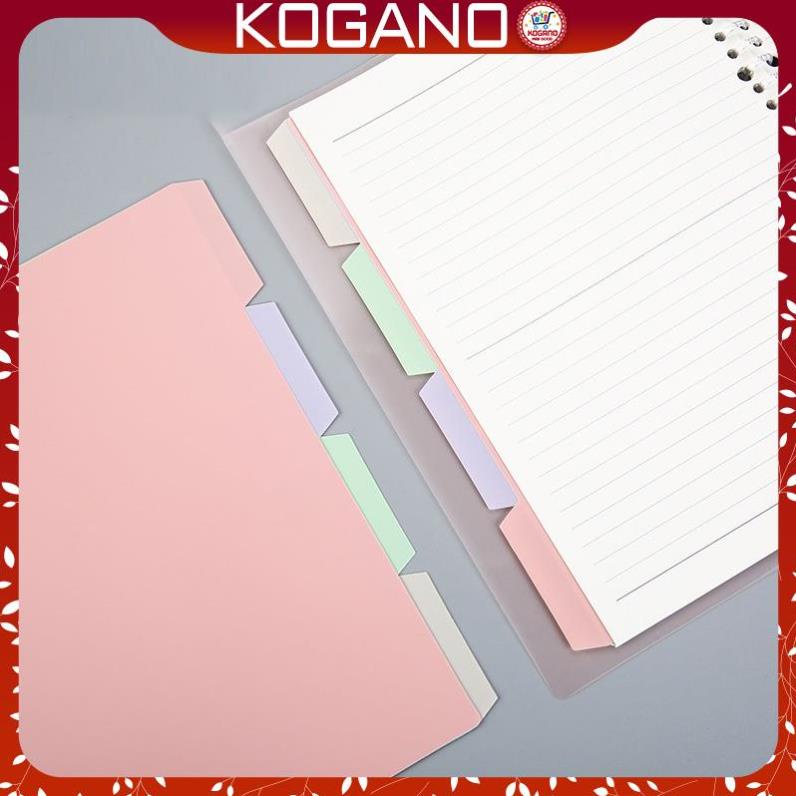 Bìa sổ còng binder KOGANO tab phân trang A5 20 lỗ 4 màu tiện dụng SN-001386