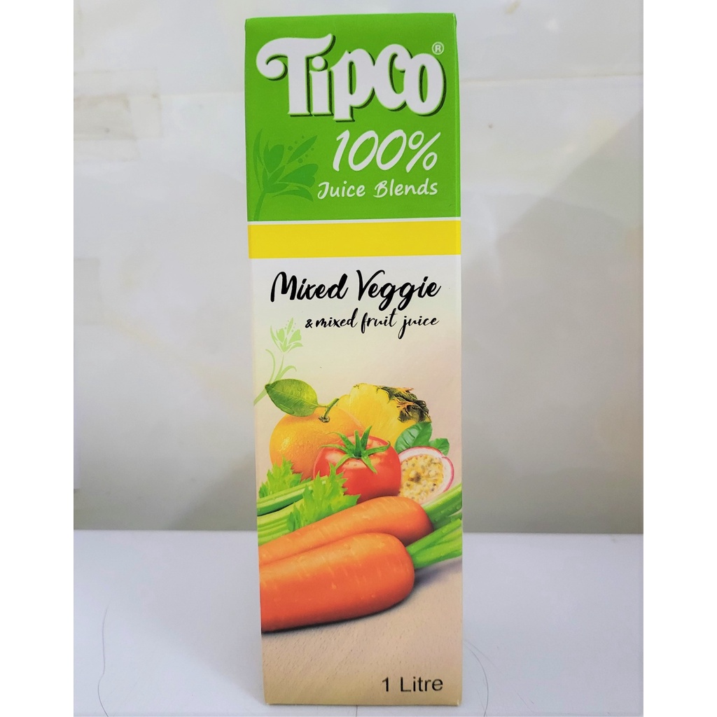 [Hộp 1 Lít] NƯỚC ÉP RAU CỦ &amp; TRÁI CÂY [Thailand] TIPCO Mixed Veggie &amp; Fruit Juice (halal)