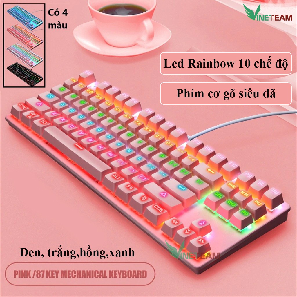 Bàn Phím Cơ Máy Tính Crack K550 Led RGB 10 Chế Độ Khác Nhau, Chơi Game Dùng Văn Phòng Cực Đã -dc4345