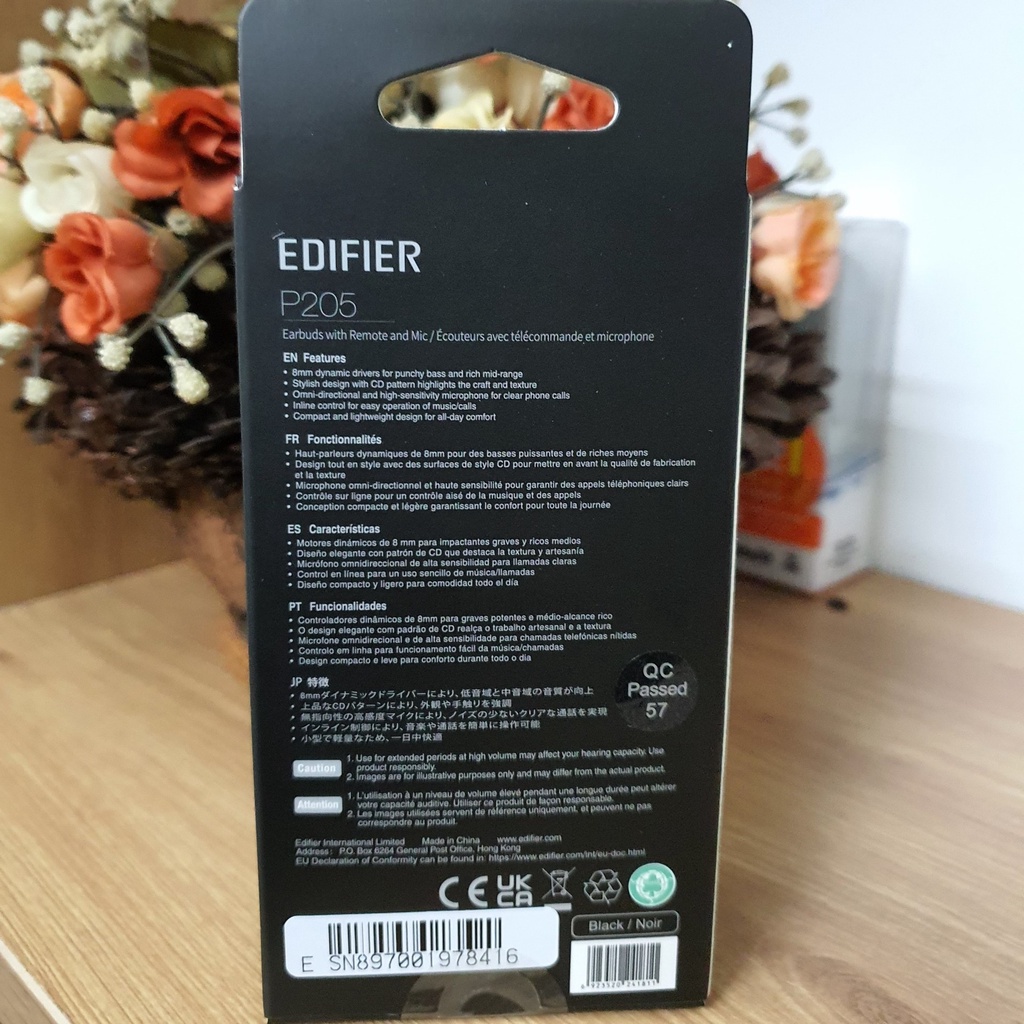 Tai nghe Nhét Tai Có Mic Edifier P205 Heavy Bass | Jack 3.5mm Hỗ trợ Android, IOS, Xiaomi