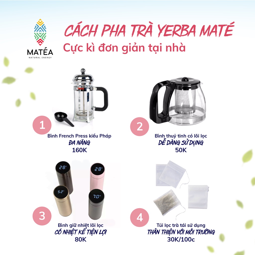 [Độc quyền] Trà TARAGUI Yerba Maté Original - Vị truyền thống + Free 10 túi lọc trà tái sử dụng