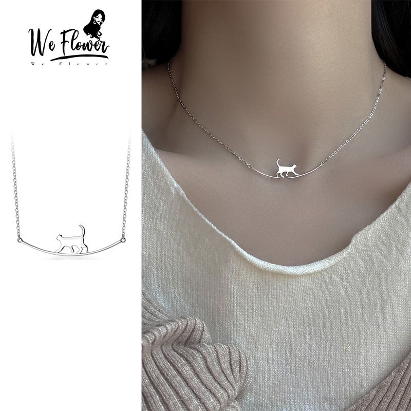 Vòng cổ choker We Flower hình chú mèo nhỏ xinh phong cách Hàn Quốc thời trang cho nữ