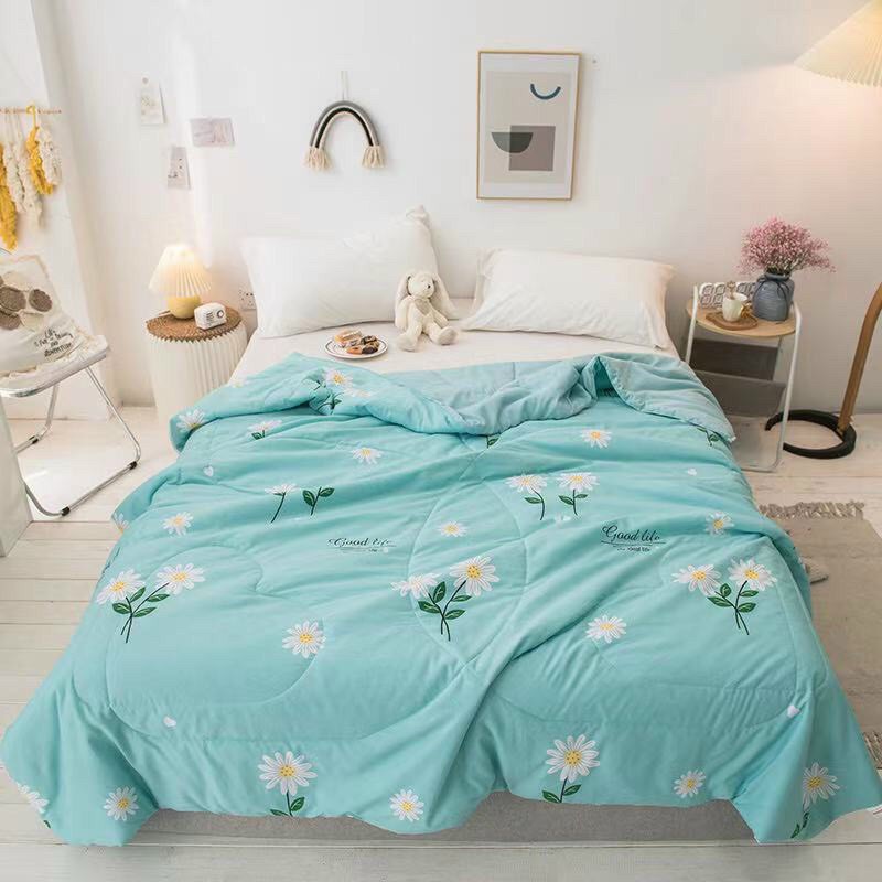 Chăn Cotton Đũi hè M2T bedding Chăn đũi nhập khẩu viền ren mền mịn mát kích thước 2m x 2m2