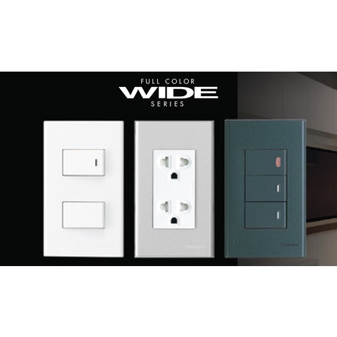 Mặt 4 thiết bị wide, ổ cắm màn che Wide Panasonic, đế nổi đôi nanoco có ốc