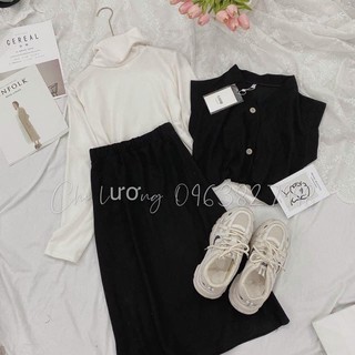 Set váy gile len co giãn sang chảnh