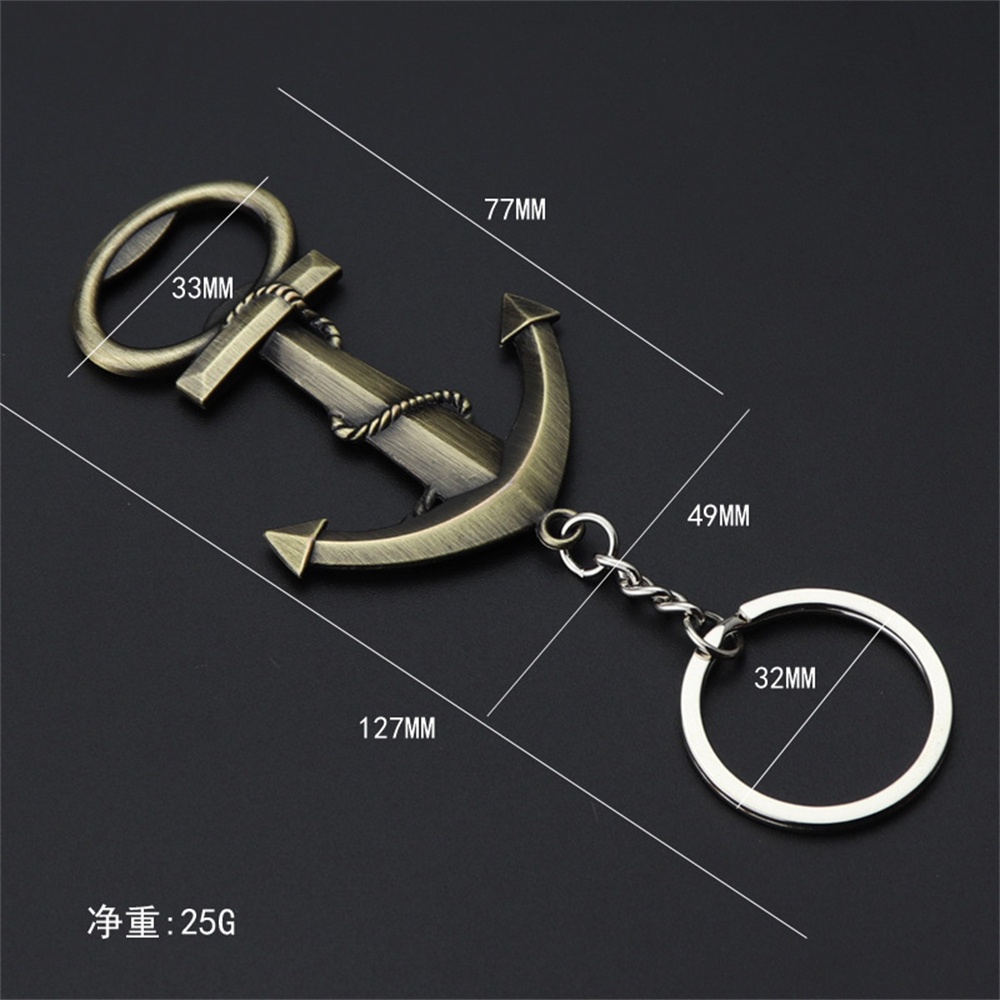 Móc Khóa Kiêm Đồ Khui Nắp Chai Hình Mỏ Neo Vintage Đa Năng Thời Trang