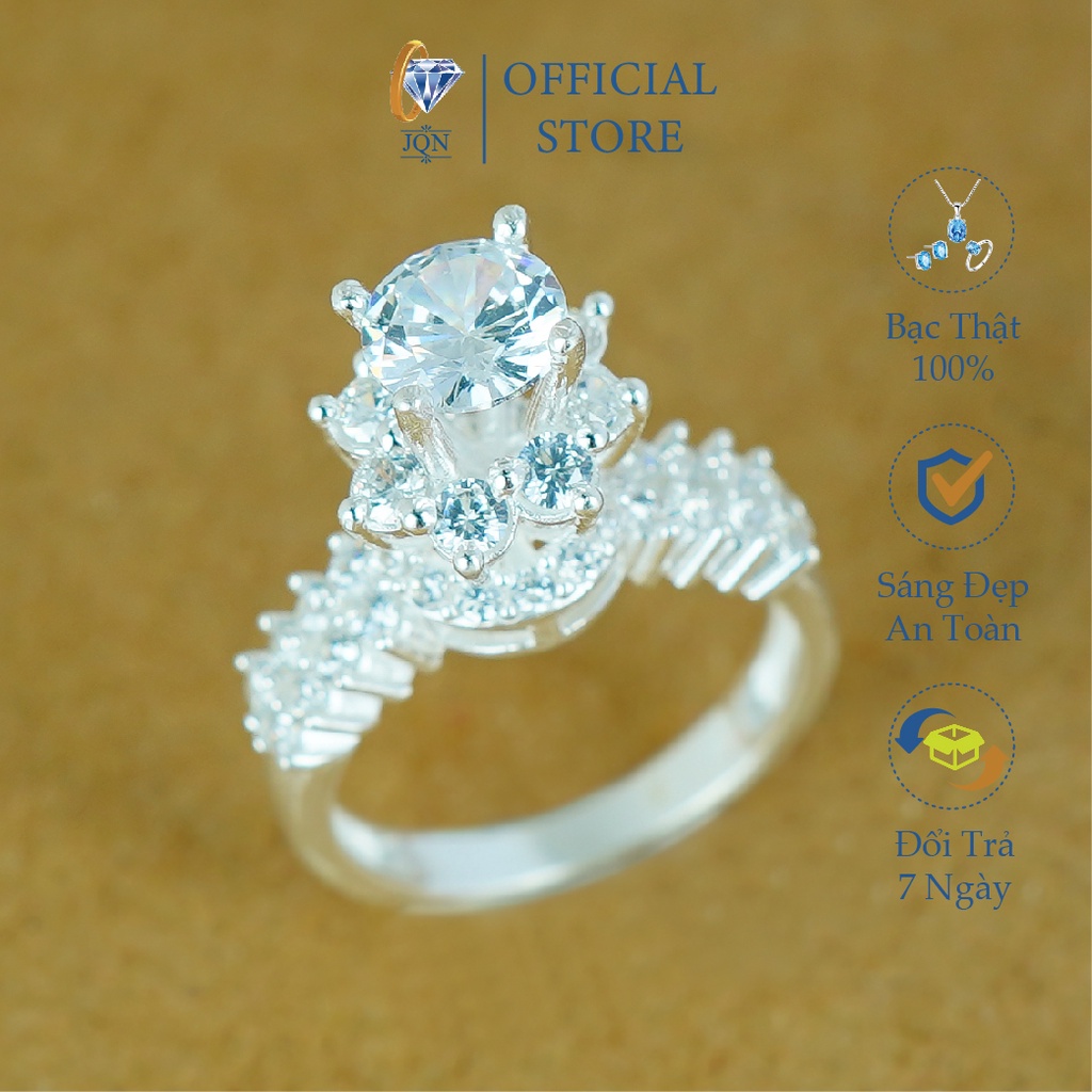 Nhẫn Bạc Nữ Đá Cao JQN N45 Mẫu Mới Cực Đẹp