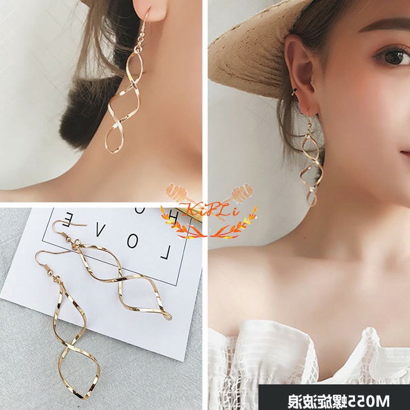 Bông tai xoắn ốc phong cách Hàn Quốc tối giản thời trang mã model LE0453