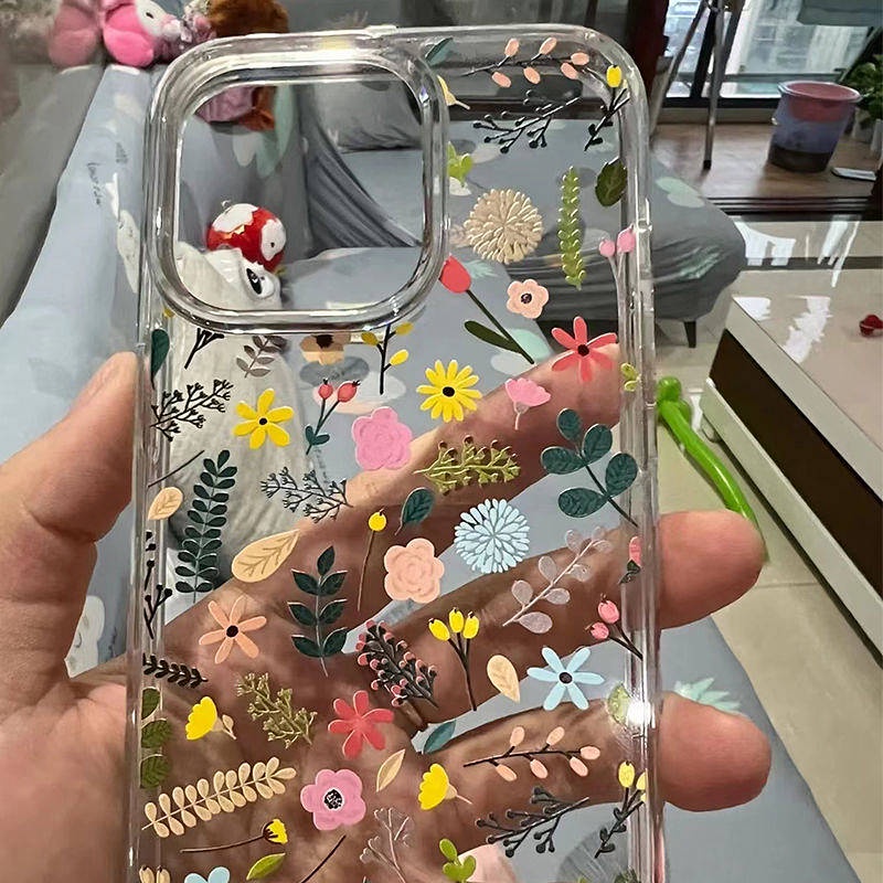 Ốp điện thoại hình hoa lá toàn diện chống rơi thích hợp cho Iphone 12 Promax 13 Xr/xs 7/8plus 11 Onwl