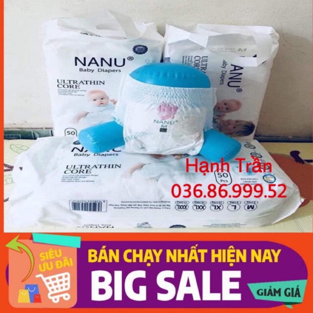 Tã quần Nanu M50/L50/Xl50/Xxl50/xxxl50