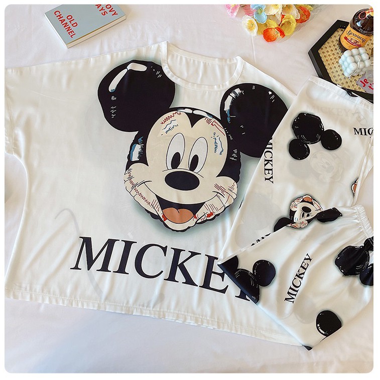 Hàng cao cấp- Bộ mặc nhà vải lụa băng in hoạt hình chuột Mickey dễ thương - Hàng Quảng Châu cao cấp - Ngân Dali- Có hìn | BigBuy360 - bigbuy360.vn