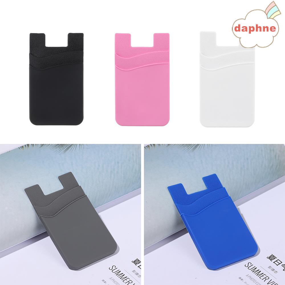 DAPHNE Elastic Credit ID Card Holder Fashion Adhesive Pocket Sticker Mobile Phone Wallet New Universal Cellphone Accessories Silicone Wallet Case/Multicolor