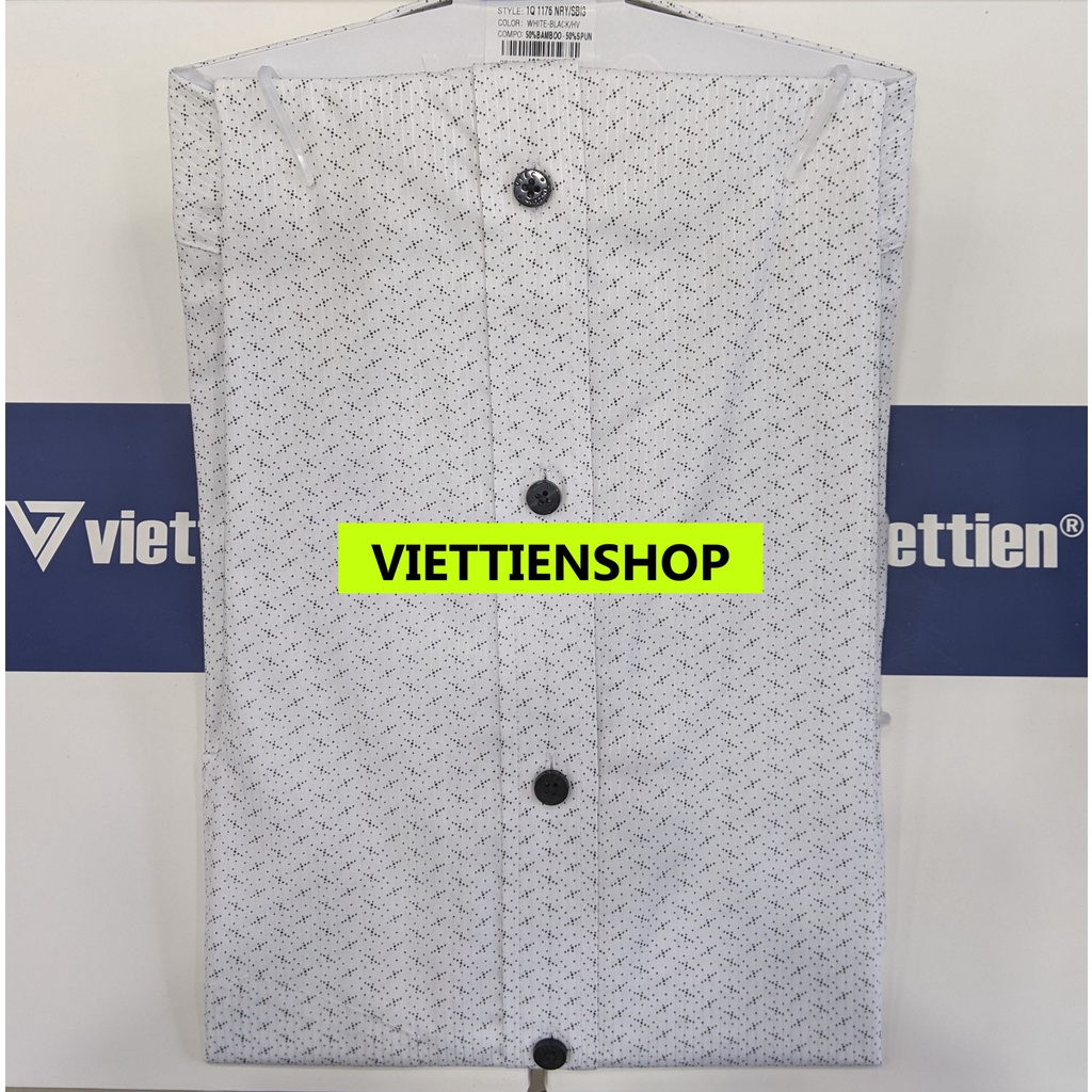 ÁO SƠ MI VIỆT TIẾN DÀI TAY VẢI TRE HOA VĂN