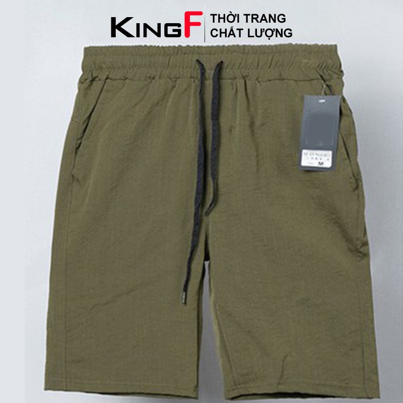 Quần short nam vải đũi KING quần đùi nam trẻ trung sang trọng dễ phối đồ thoáng mát mặc ở nhà đi chơi dã ngoại | BigBuy360 - bigbuy360.vn