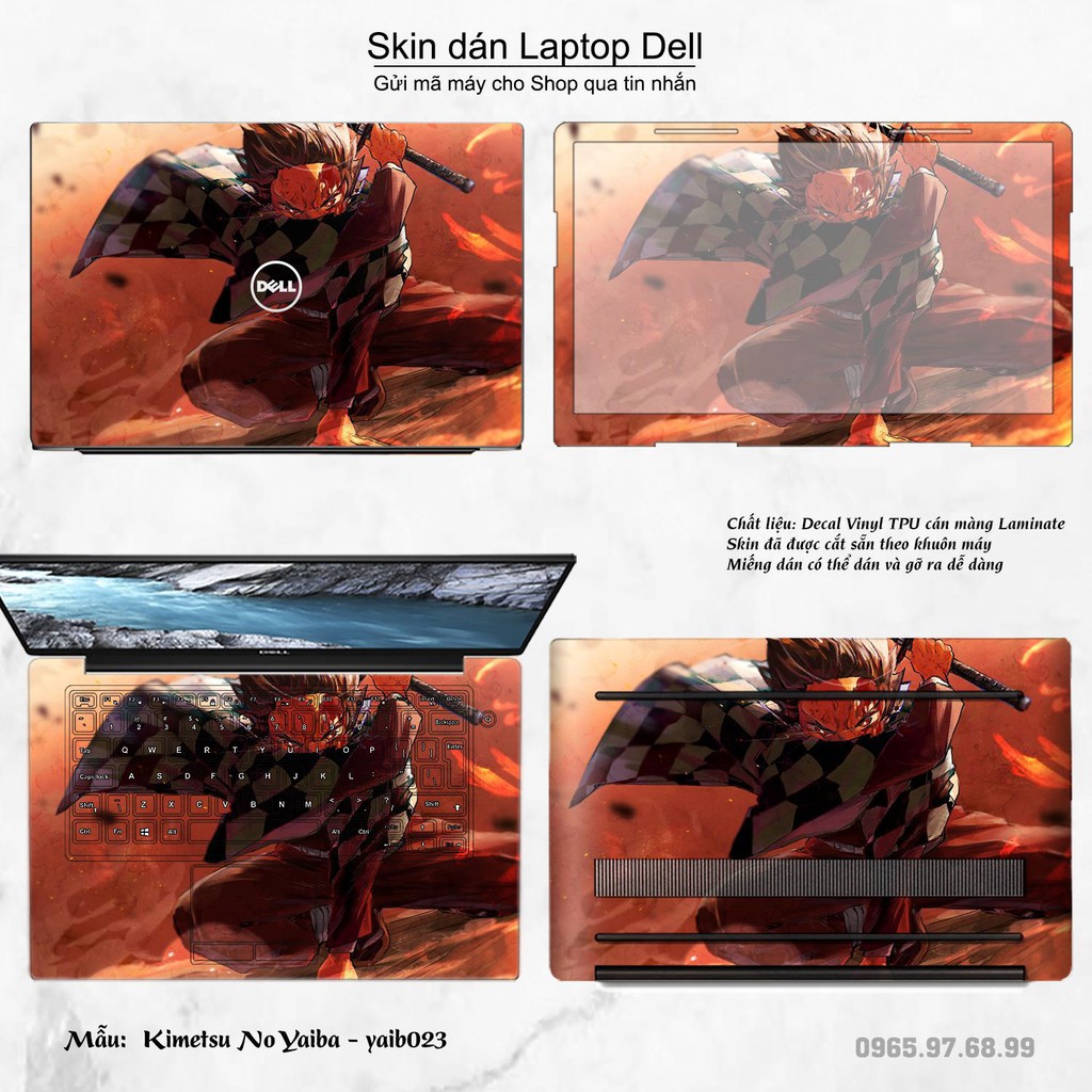 Skin dán Laptop Dell in hình Kimetsu No Yaiba (inbox mã máy cho Shop)