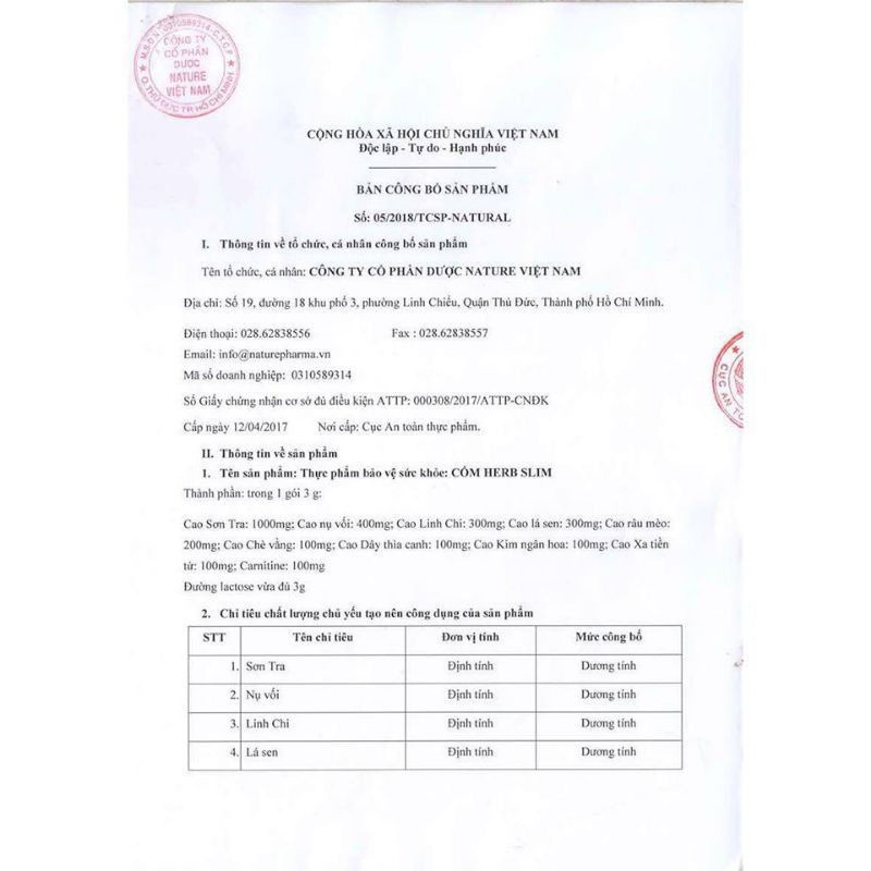 THANH CƠM LỨT NGŨ CỐC CHÀ BÔNG HERBSLIM TRUENATURAL
