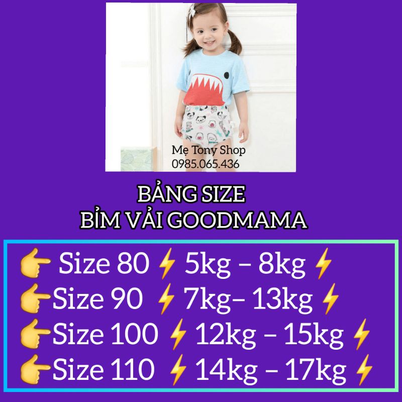 [Loại Tốt]Quần Bỏ Bỉm Cho Bé Goodmama Chính Hãng, Bỉm Vải Cho Bé (Đủ Size Từ 5 Đến 17kg)