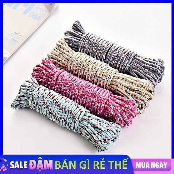 Dây dù phơi quần áo tiện lợi nhiều màu sắc 10m, bền và chắc, chịu được trọng lượng lớn