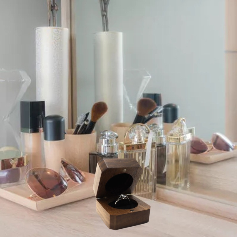 Hộp Đựng Nhẫn Cưới Đính Hôn Màu Trơn