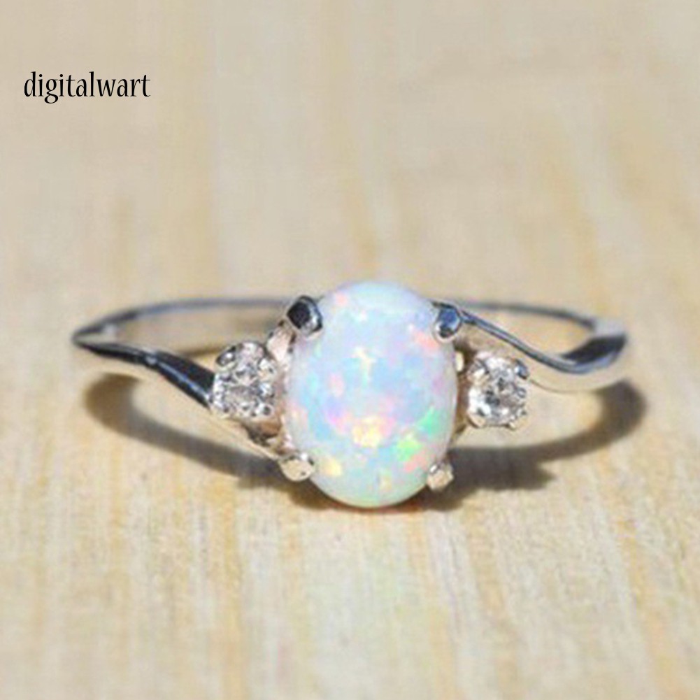 Nhẫn Hợp Kim Đính Đá Opal Thời Trang Cho Nữ