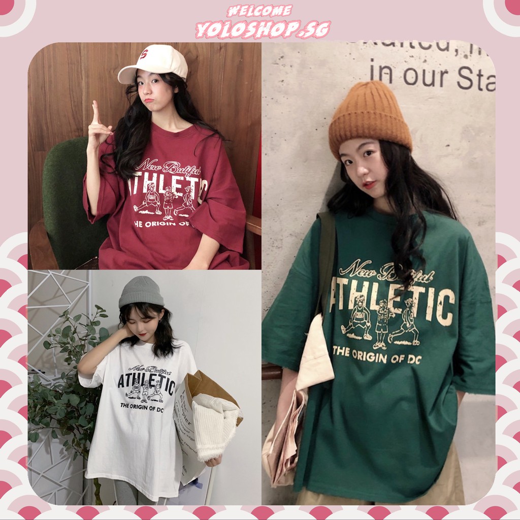 Áo thun tay lỡ UNISEX ATHLETIC form rộng ulzzang couple nam nữ | BigBuy360 - bigbuy360.vn