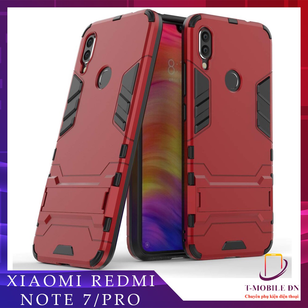 Ốp lưng Xiaomi Redmi Note 7 Pro, Ốp iron man chống sốc kèm chống xem video tiện lợi cho Redmi Note 7