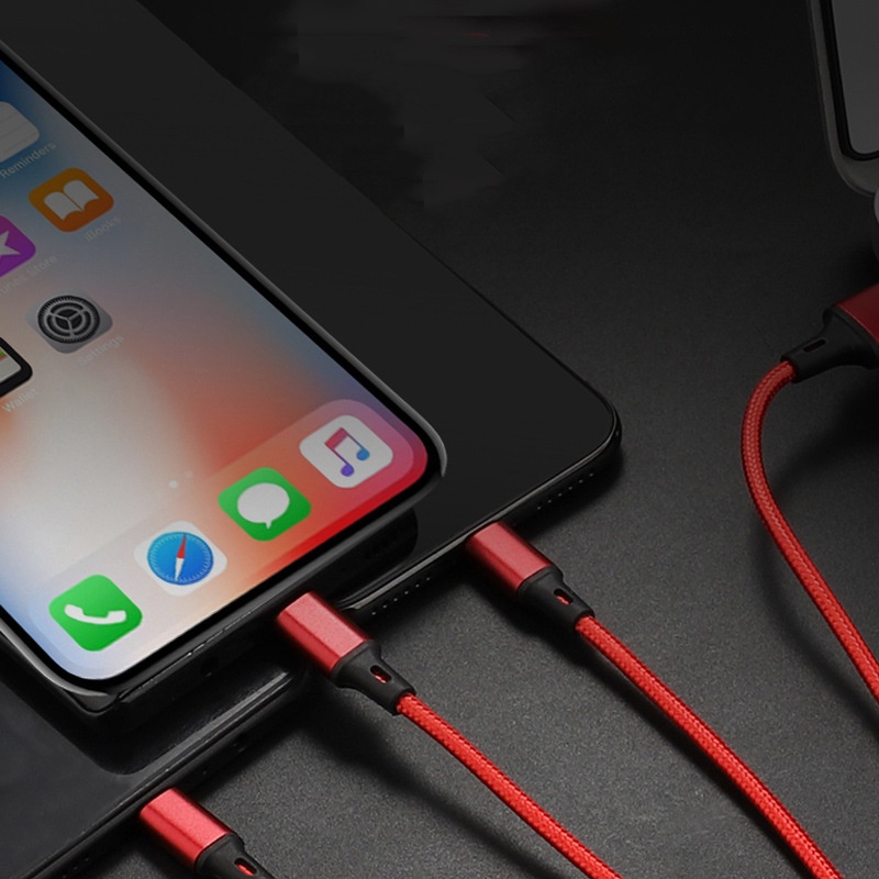 Dây cáp sạc nhanh 2.4A S P 3 trong 1 dây dủ cho điện thoại samsung, xiaomi không nóng máy