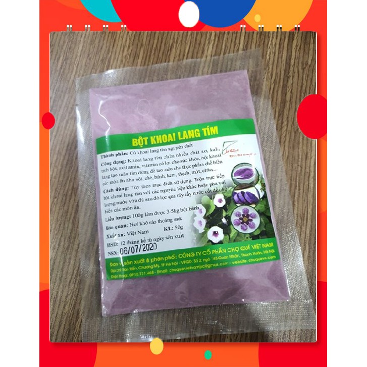 Bột màu khoai lang tím ⚡ GIÁ TỐT NHẤT ⚡ 50g bột màu dùng để tạo màu tím, hoặc bổ sung dưỡng chất, chế biến các món xôi