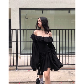 A. đầm xoè thiết kế lucie - đầm xoè 01 - màu đen