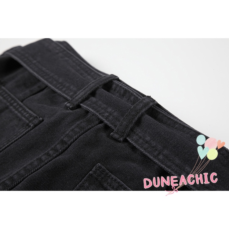 Chân Váy Lưng Thấp Màu Trơn Phối Khóa Phong Cách Đường Phố