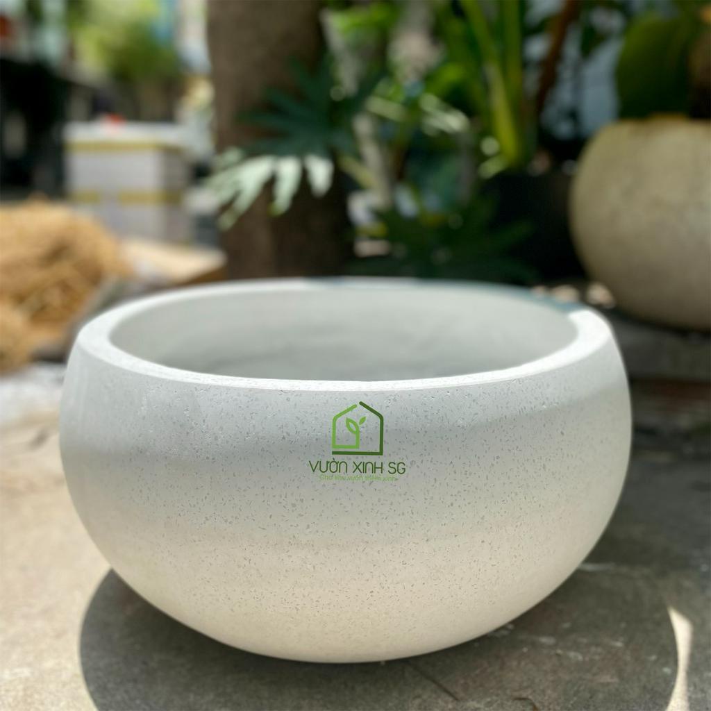 CHẬU ĐÁ MÀI HÌNH TÔ - Rộng 46 x Cao 25cm - Trồng sen, nuôi cá