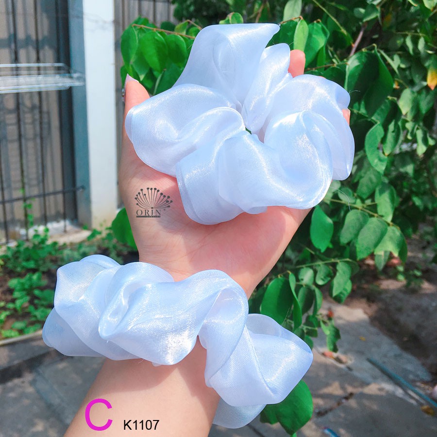 Dây buộc tóc, cột tóc vải scrunchies voan ánh nhũ siêu siêu đẹp Orin K1107