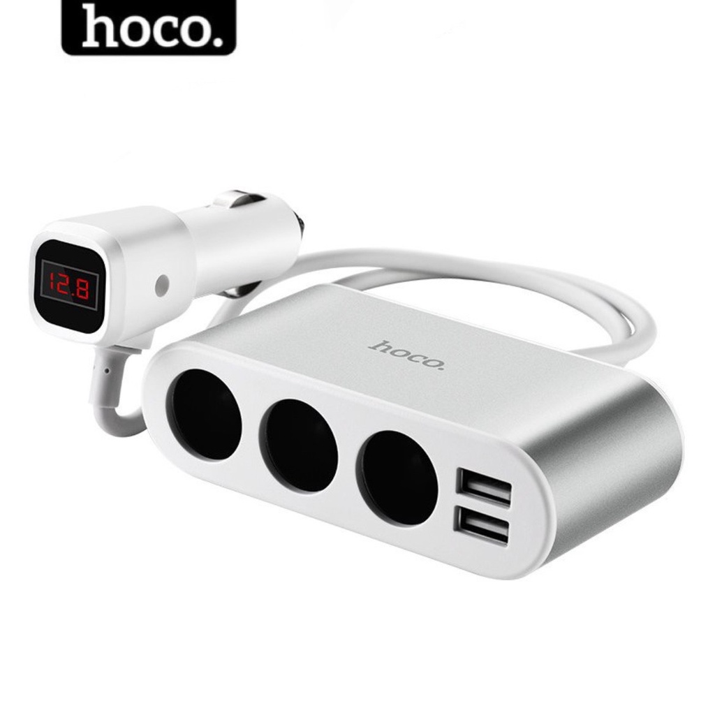 Tẩu chia sạc ô tô 5 cổng HOCO Thành 2 cổng usb và 3 cổng tròng dùng trên xe hơi oto cho iphone samsung xiaomi ..