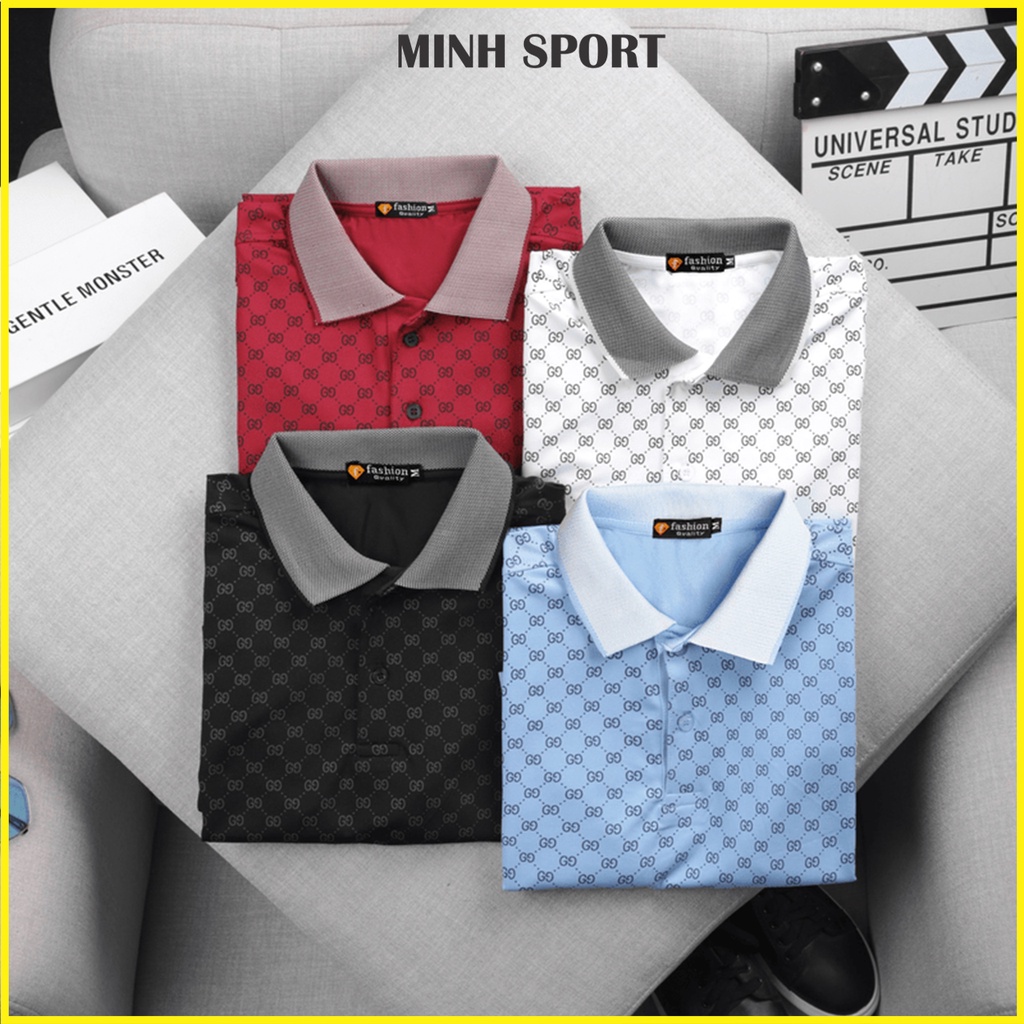 Áo Thun Polo Nam Cổ Bẻ Ngắn Tay In Họa Tiết Thời Trang Basic, Mặc Cực Mát mã AO.34