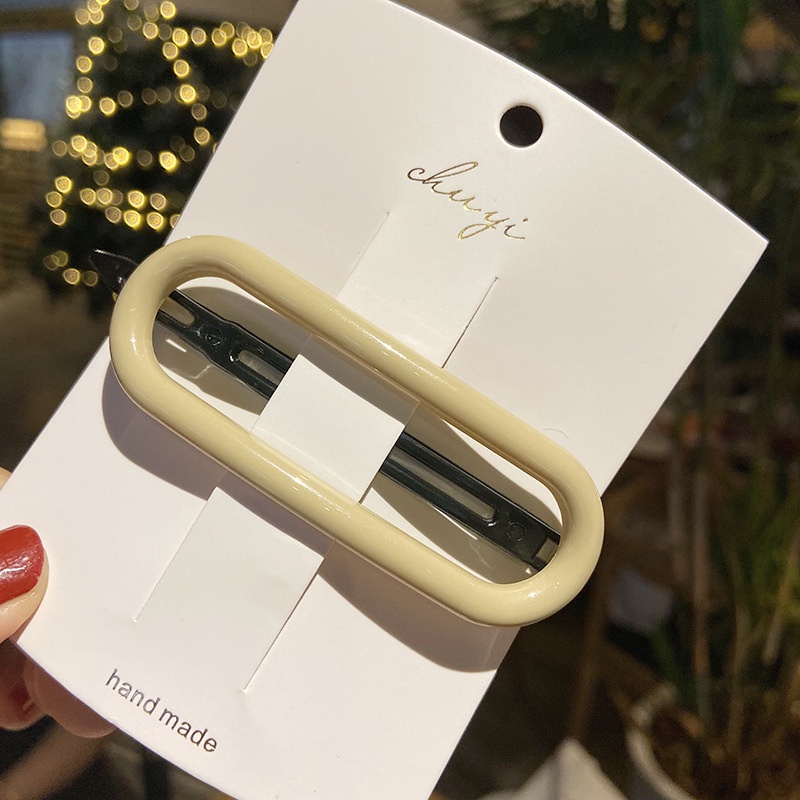 Kẹp Tóc Hình Oval Màu Sắc Ngọt Ngào Phong Cách Hàn Quốc Cho Nữ