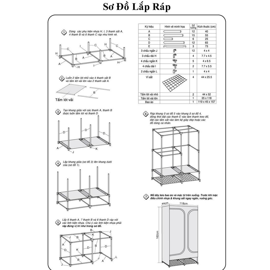 Tủ vải đựng quần áo cao cấp 3D tiện lợi