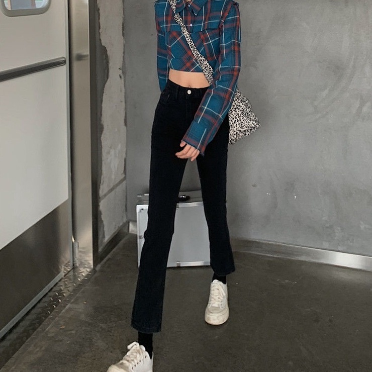 COZOK Quần Jean Lưng Cao Dáng Ôm Kiểu Hàn Quốc Hợp Thời Trang