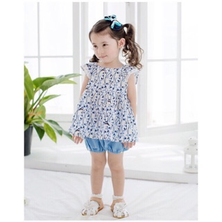 Set áo cánh tiên kèm quần cọc cho bé gái
