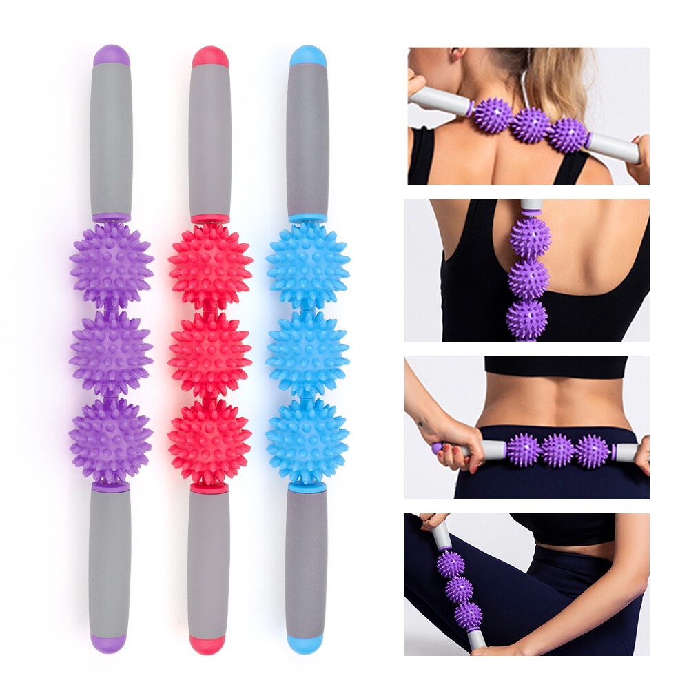 Dụng Cụ Thanh Lăn Massage Cơ Bắp 3 Bóng Roller Stick ANFIT Giúp Thư Giãn Hiệu Quả