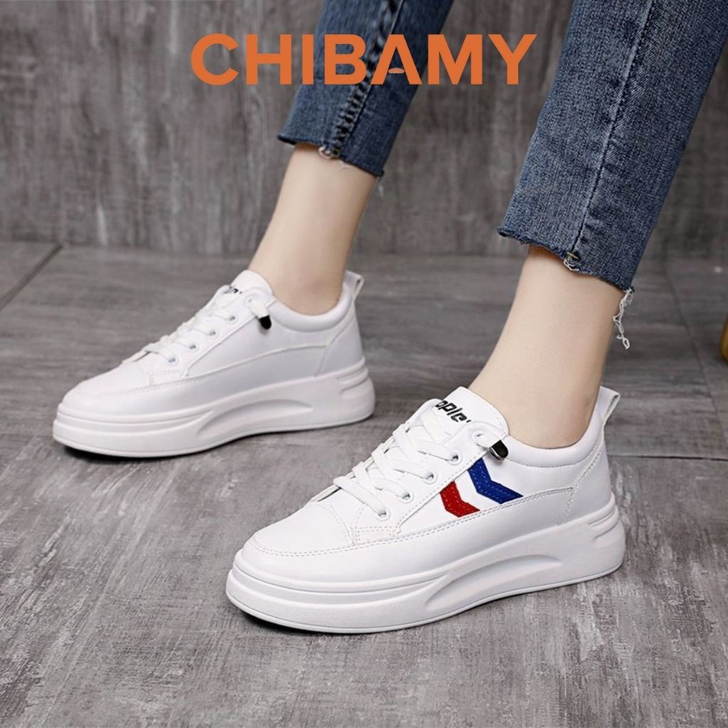 Giày thể thao sneaker nữ MEMANSING da mềm, Giày nữ CHIBAMY độn đế Hàng Quảng Châu Full Box