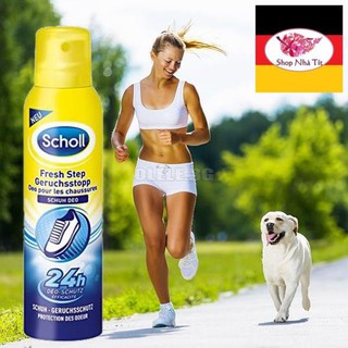 Xịt khử mùi giày chống hôi chân Scholl Fresh Step Odor Stop Shoe Deo 150ml (hàng nội địa Đức)