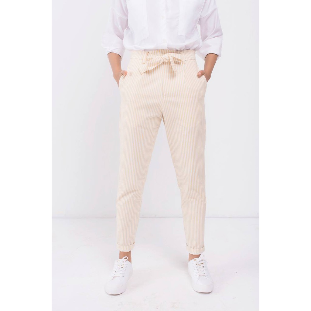 Quần linen sọc vàng II-B02