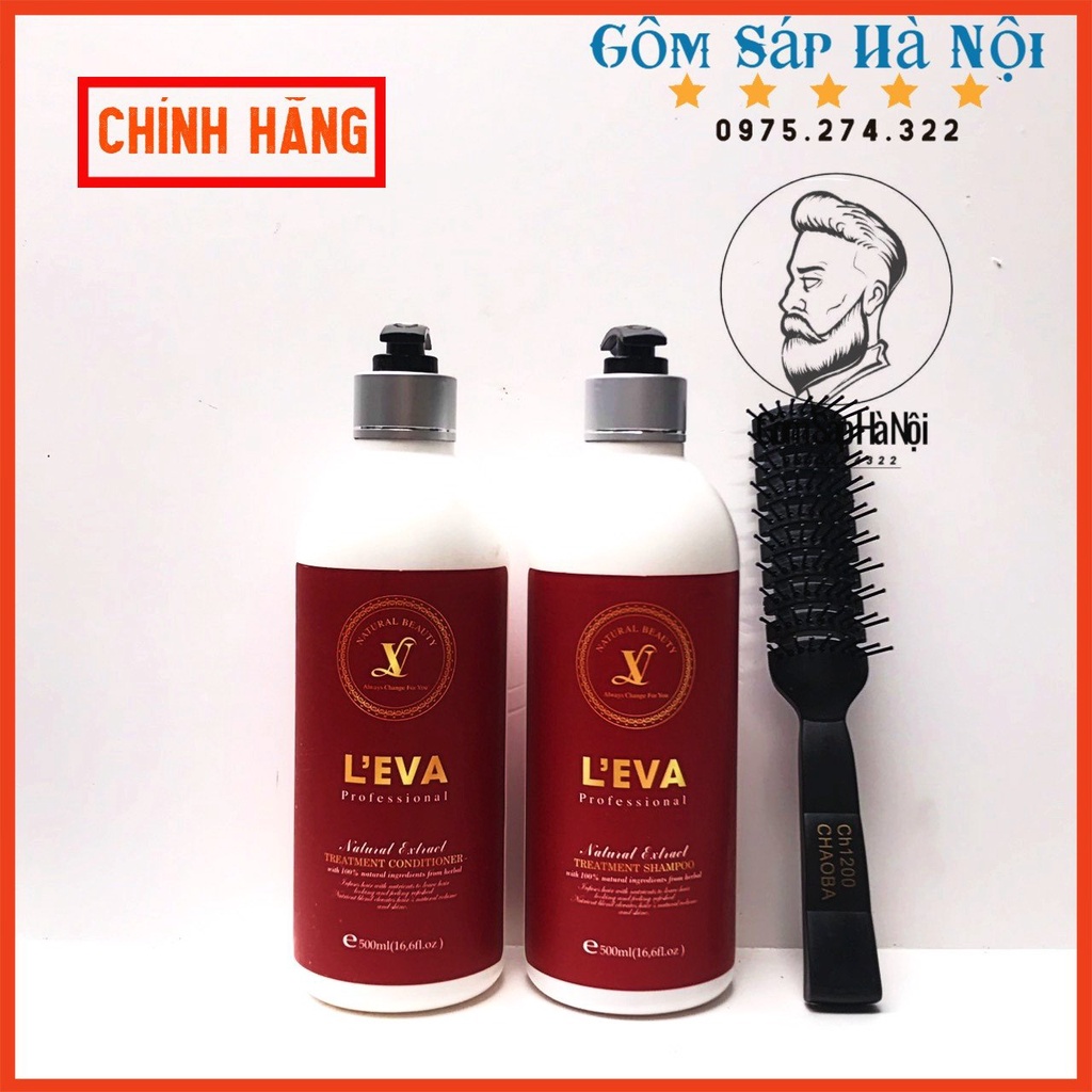 ( Tặng Tinh Dầu ) CẶP DẦU GỘI XẢ KÍCH MỌC TÓC LEVA ĐỎ - LEVA NATURAL TREATMENT 500ML